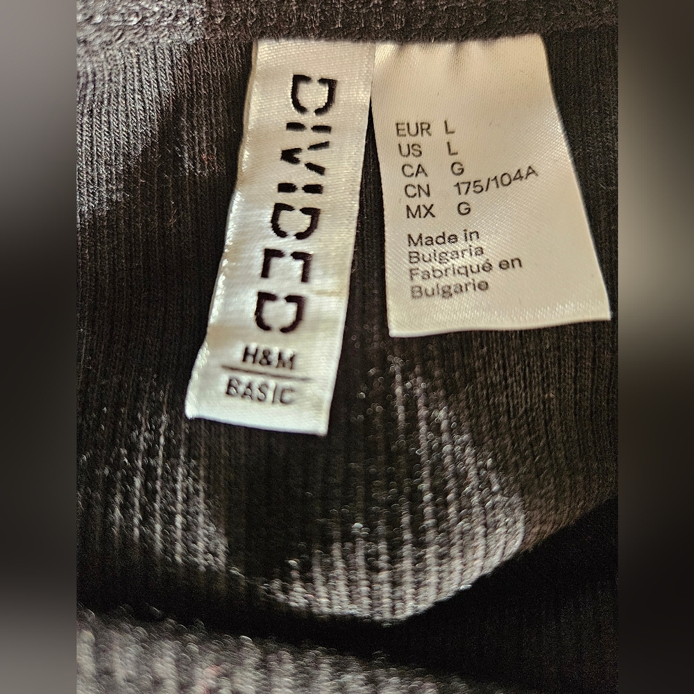 Divided H&M Basic Black Thermal Fitted Dress Large - image 4